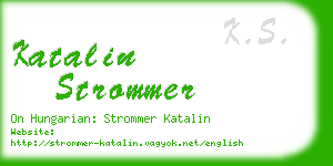 katalin strommer business card